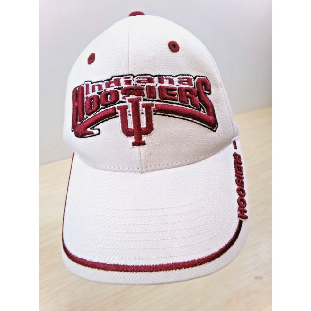On Top of the World Cap Hat NCAA Indiana Hoosiers White Adjustable Hook & Loop